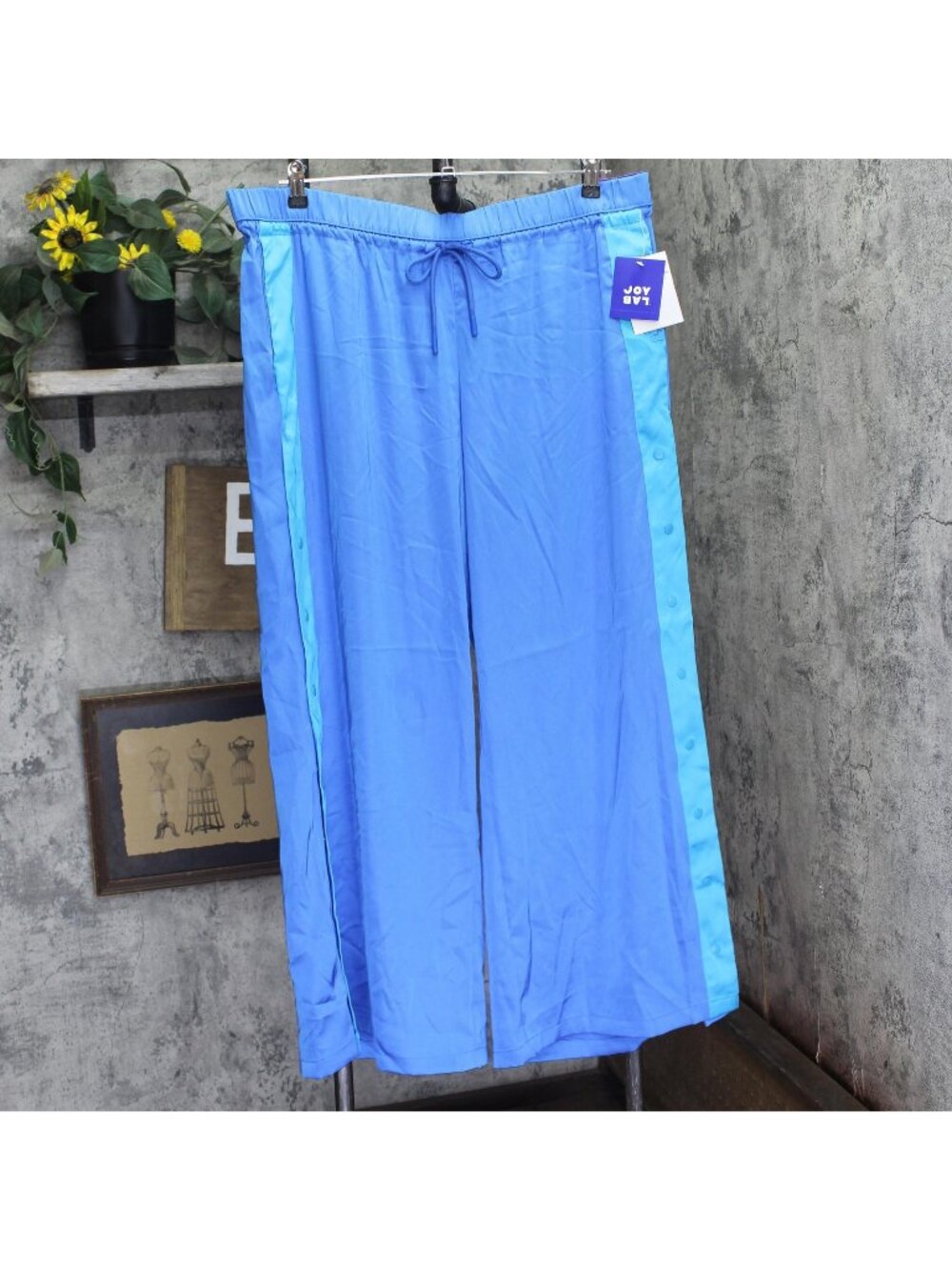 Joylab Womens Low-Rise Satin Tear Away Track Pants 94628908 Vibrant Blue XXL